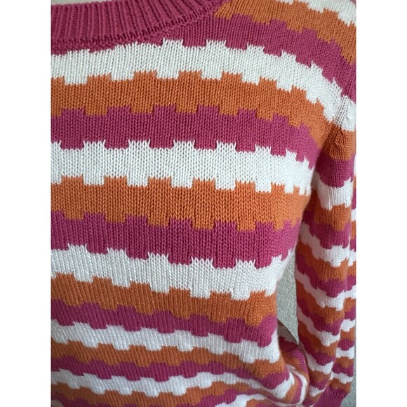 Womens Colorblock Rainbow Striped Knit Pullover Sweater Size 34 Cozy Soft Boho - Picture 2 of 9